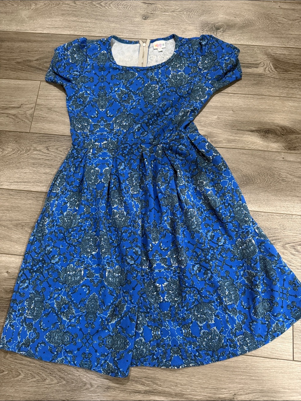 LuLaRoe Blue Floral A-Line Dress
